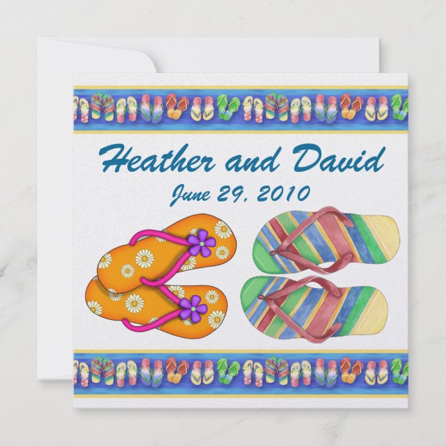 Invitación Fiesta de playa / Boda / Graduación - SRF (Anverso)