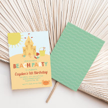 Fiesta de playa Castillo de arena de verano retro