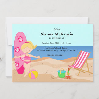 Invitación Fiesta de playa (Chica)