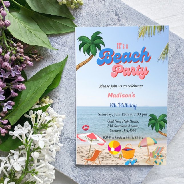 Invitación fiesta de playa chica, cumpleaños de playa de vera (Subido por el creador)
