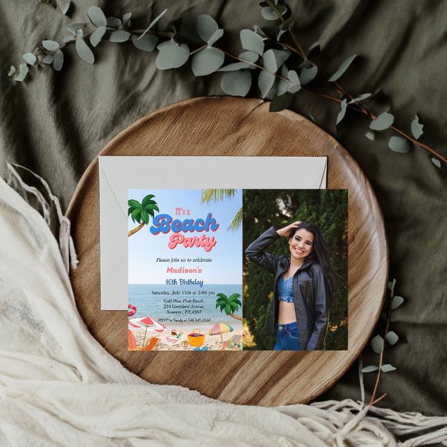 Invitación fiesta de playa chica, cumpleaños tropical (Subido por el creador)