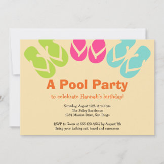 Invitación Fiesta de playa de la piscina de arena dorada de c
