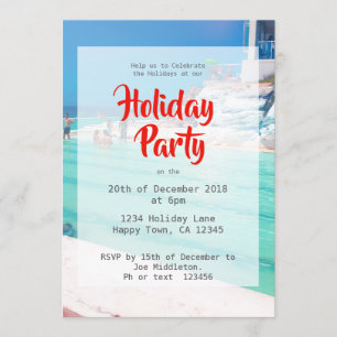 Invitación Fiesta de playa de Navidades de vacaciones