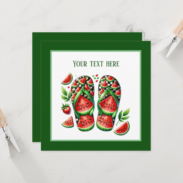 Invitación Fiesta de playa de sandía fina volteada (Anverso/Reverso In Situ)