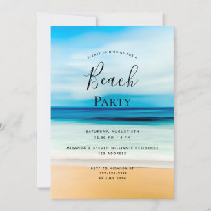Invitación Fiesta de playa mar tropical costero