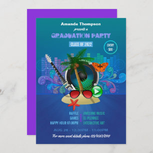 Invitación Fiesta de playa Proton Purple Summer Club