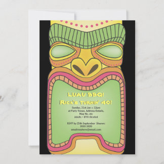 Invitación Fiesta de Playa Temática Tropical Tiki Luau Hawaii