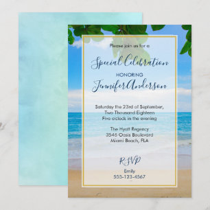 Invitación Fiesta de playa tropical escénica