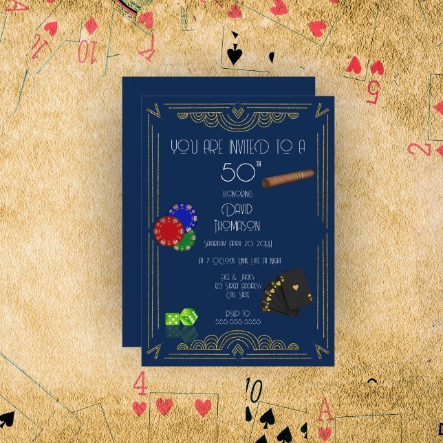 Invitación Fiesta de Poker y Cigarro Decor Art  (Subido por el creador)