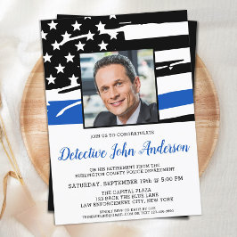 Invitación Fiesta de policía de fotografía de retiro de aplic