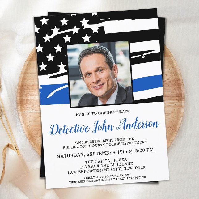 Invitación Fiesta de policía de fotografía de retiro de aplic (Subido por el creador)