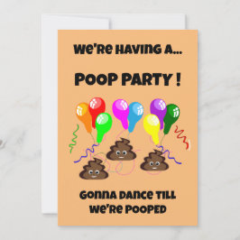 Invitación FIESTA de POOP divertido lindo chicas niños cumple