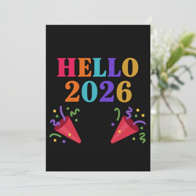Invitación Fiesta de Popppers Retro Arcoíris 2026 Celebran la (Anverso de pie)