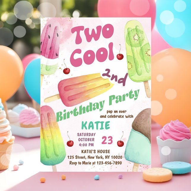 Invitación Fiesta de Popsicle Dos Chicas de Guay Segundo Cump (Subido por el creador)