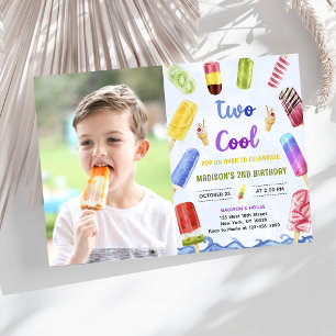 Invitación Fiesta de Popsicle Dos Guay Foto de cumpleaños
