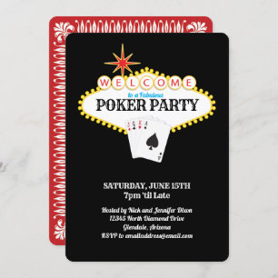 Invitación Fiesta de Póquer Rótulo Marqués de Las Vegas
