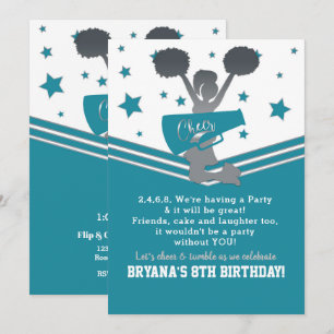 Invitación Fiesta de porristas de las Estrellas de Plata Blan