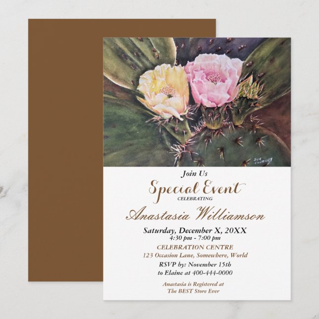 INVITACIÓN FIESTA DE PRECIOS PARA DOS EVENTOS INVITE (Anverso / Reverso)
