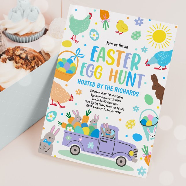 Invitación Fiesta de primavera del evento de huevos de pascua (Subido por el creador)