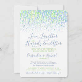 Invitación Fiesta de primer aniversario de boda felices para 