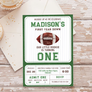 Invitación Fiesta de primer año de fútbol por primer cumpleañ