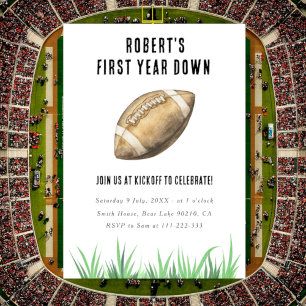 Invitación Fiesta de primer año de fútbol por primer cumpleañ