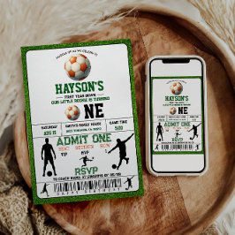 Invitación Fiesta de primer año de fútbol por primer cumpleañ