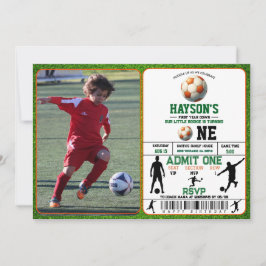 Invitación Fiesta de primer año de fútbol por primer cumpleañ