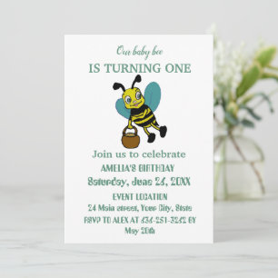 Invitación Fiesta de primer año de nacimiento personalizado d