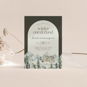 Invitación Fiesta de primer cumpleaños Arco de Winter ONEderl