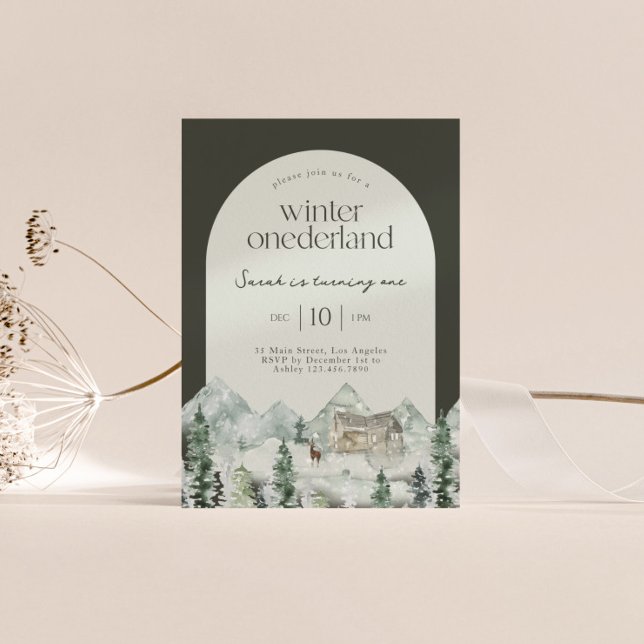 Invitación Fiesta de primer cumpleaños Arco de Winter ONEderl (Subido por el creador)