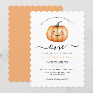 Invitación Fiesta de Primer Cumpleaños de Calabacita Linda