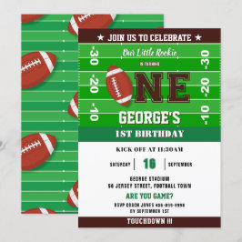 Invitación Fiesta de primer cumpleaños de un negro verde de f