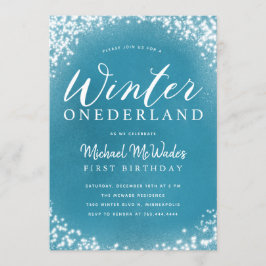 Invitación Fiesta de primer cumpleaños de Winter Onederland