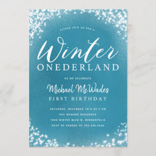 Invitación Fiesta de primer cumpleaños de Winter Onederland