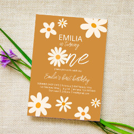 Invitación Fiesta de primer cumpleaños del desierto retro pol