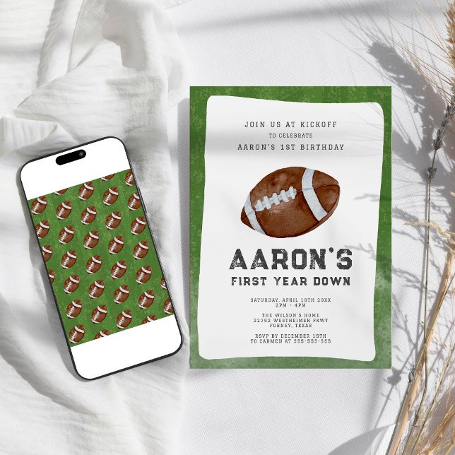 Invitación Fiesta de primer cumpleaños del primer año de fútb (Subido por el creador)