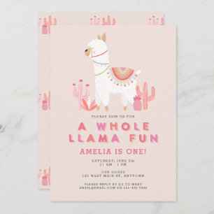 Invitación Fiesta de primer cumpleaños rosado de la canción "