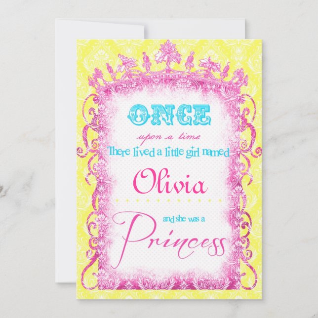 Invitación Fiesta de princesa clásica invita (Anverso)