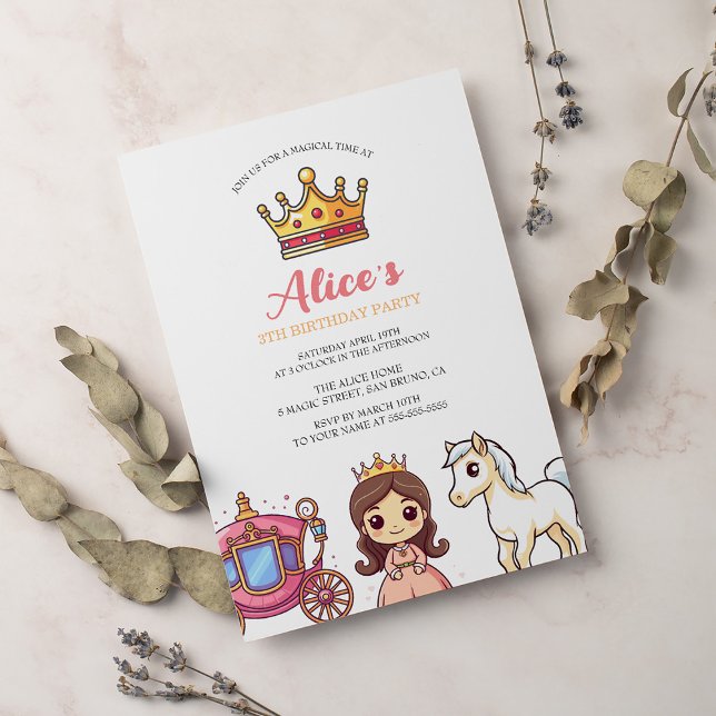 Invitación Fiesta de Princesas de Cuento de Hadas (Subido por el creador)