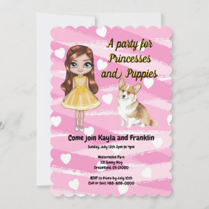 Invitación Fiesta de Princesas y Cachorros