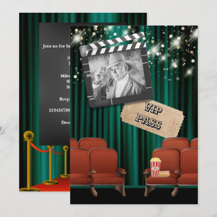 Invitación Fiesta de proyección de cine VIP de películas luce