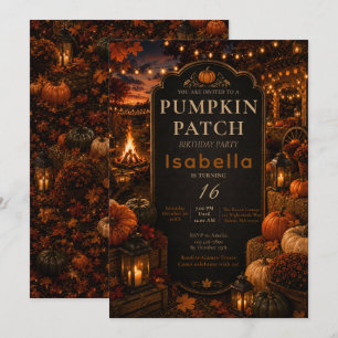 Invitación Fiesta de Pumpkin Patch 16