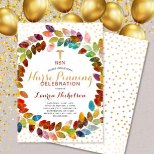 Invitación Fiesta de puntería de enfermeras acuáticas de oro