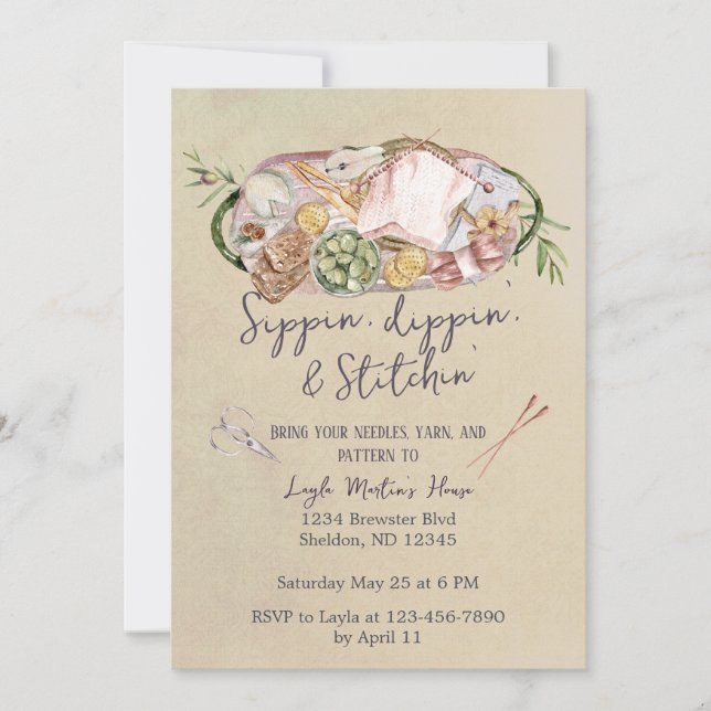 Invitación Fiesta de punto nocturno de la artesanía (Anverso)