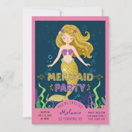 Invitación Fiesta de Purpurina de sirena