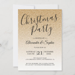 Invitación Fiesta de Purpurinas Ombre Navidades de guión moda