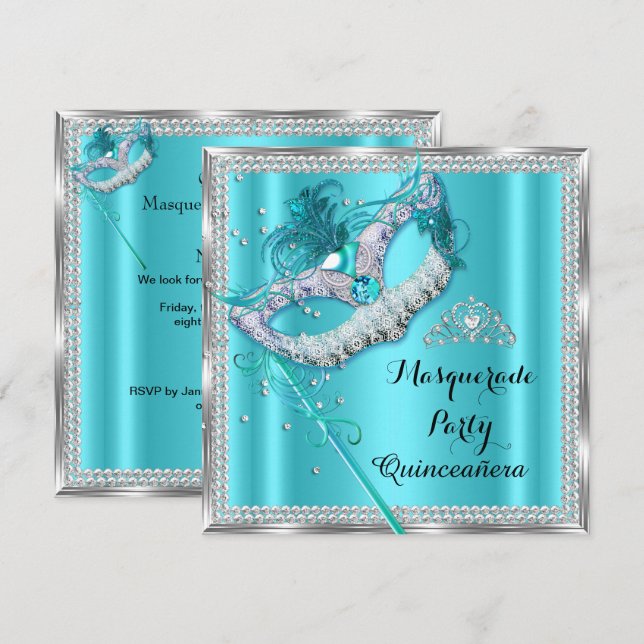 Invitación Fiesta de Quinceanera (Anverso / Reverso)