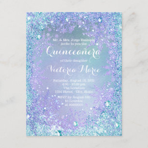 Invitación Fiesta de Quinceañera de Invierno Maravilloso Púrp