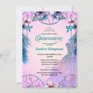 Invitación Fiesta de Quinceañera Española Capchador de Sueño